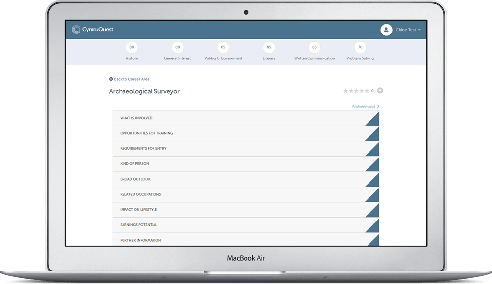 MacBookAir-cymu-workbrief CymruQuest work screen on laptop - Workbrief