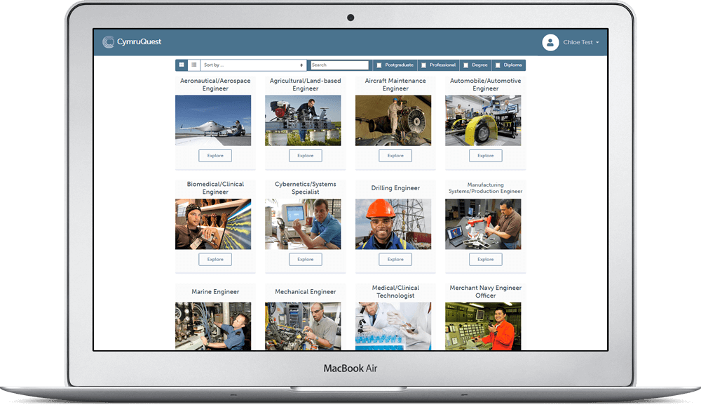 MacBookAir-cymu CymruQuest work screen on laptop